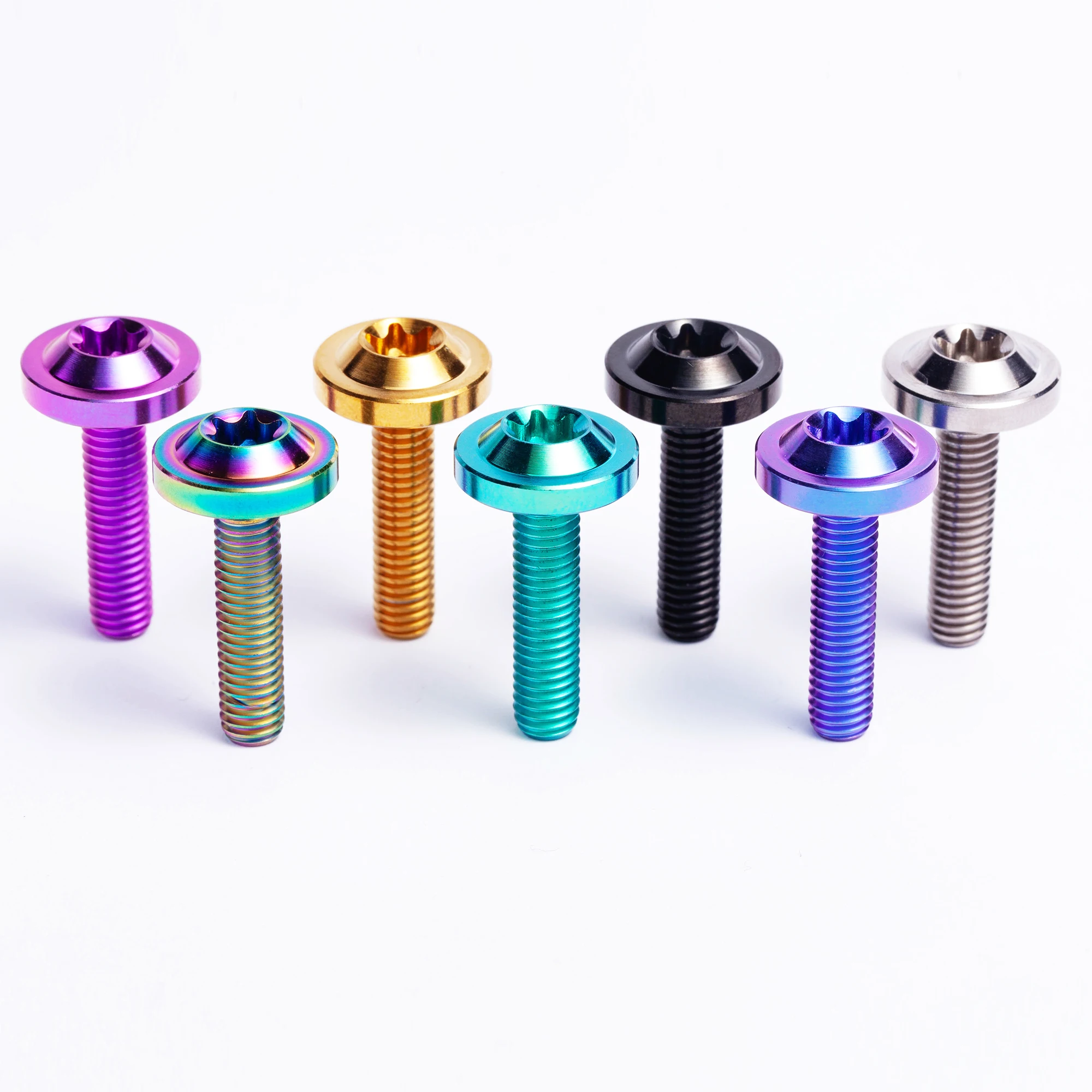 Gr5 Industrial Grade Titanium Bolts PVD/Anodized M6 M8 M10 50mm Brake Disc Bolt for Motorcycle Bicycle Umbrella Customized