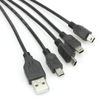 USB Multi Charging Cable. USB A Male to 4 x Mini B 5 Pin Male Black Colour