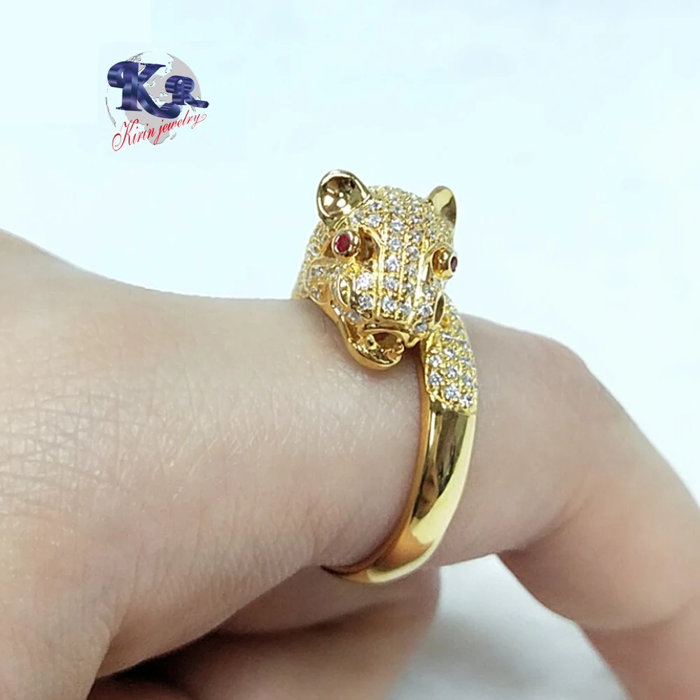 2021 trendy animal leopard ring animal gold plated ring 925 sterling silver jewelry for women custom 18K gold wedding rings