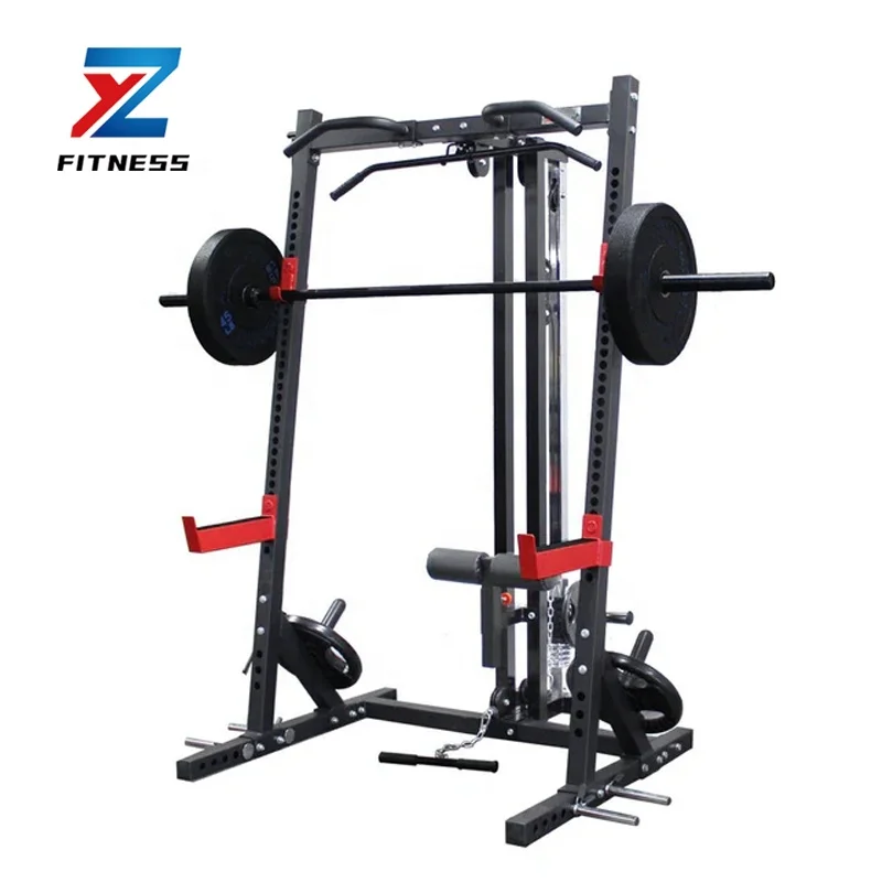 ZYFIT Lat Pull Down System and Low Row Attachment Multi Function Gym Rack Power Rack for Fitness