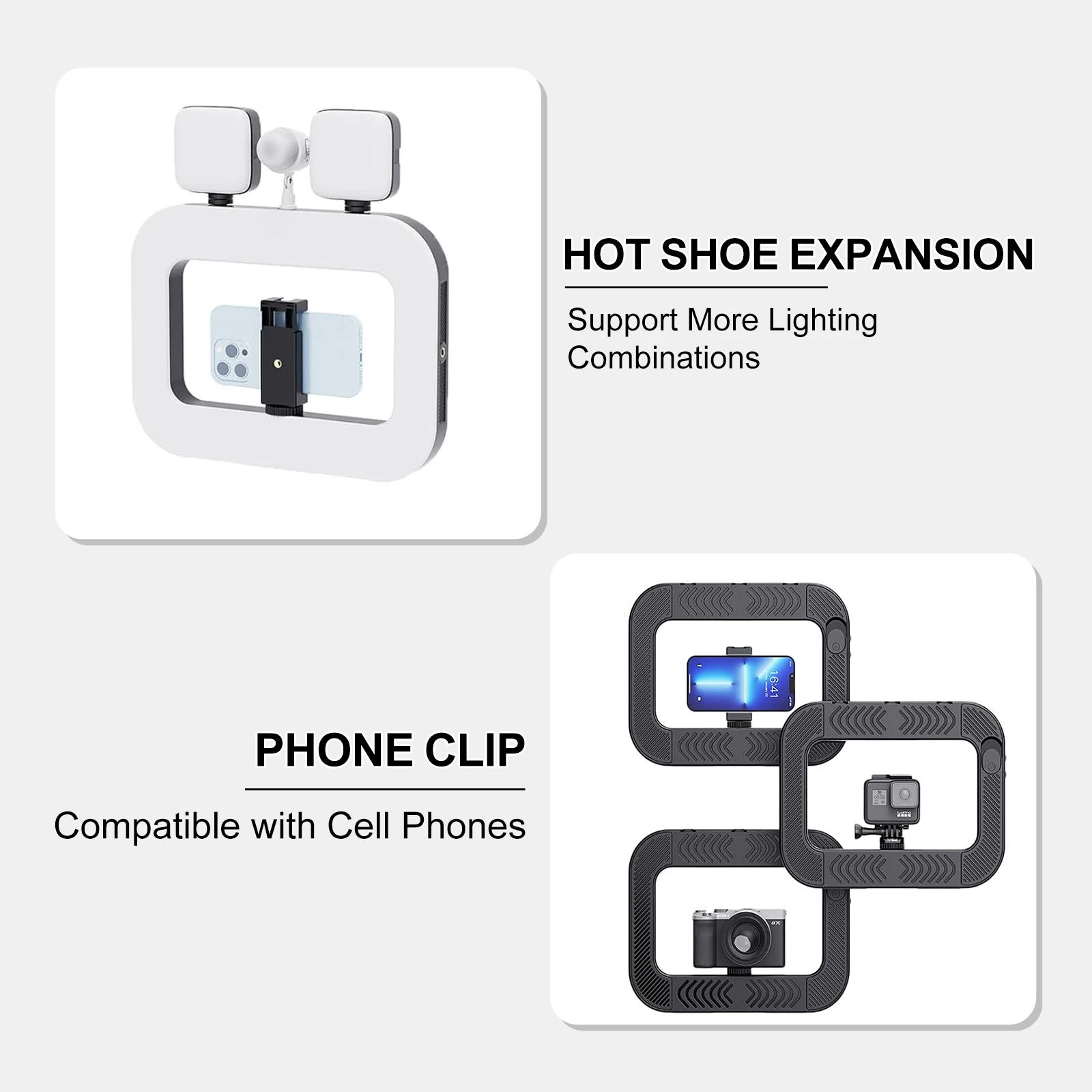 New Handheld Ring Fill Light Portable Cell Phone Live Special Rechargeable Photography Lights Desktop Rabbit Cage Selfie Light