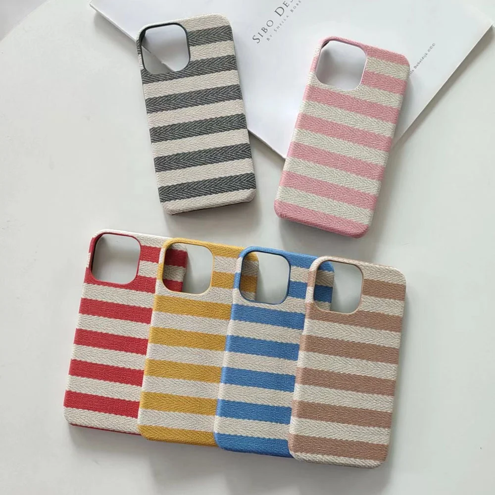 Elegant Premium Mobile Phone Case For Iphone 16 15 14 13 12 11 Plus Pro Max Stripes Pattern Scratch-Resistant Shockproof Cover