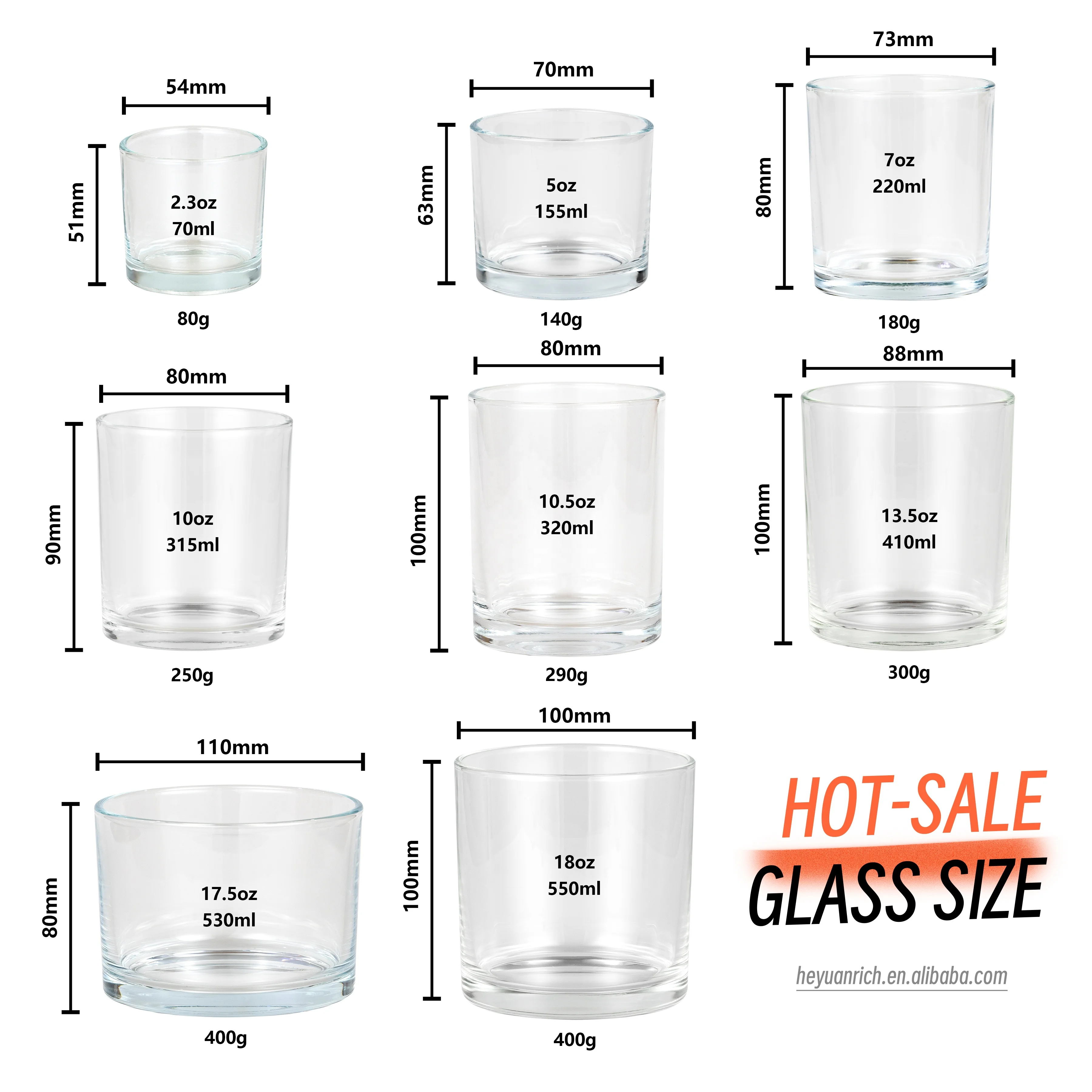Large Capacity 65oz Clear Glass Cylinder Candle Jars With Metal Lid For