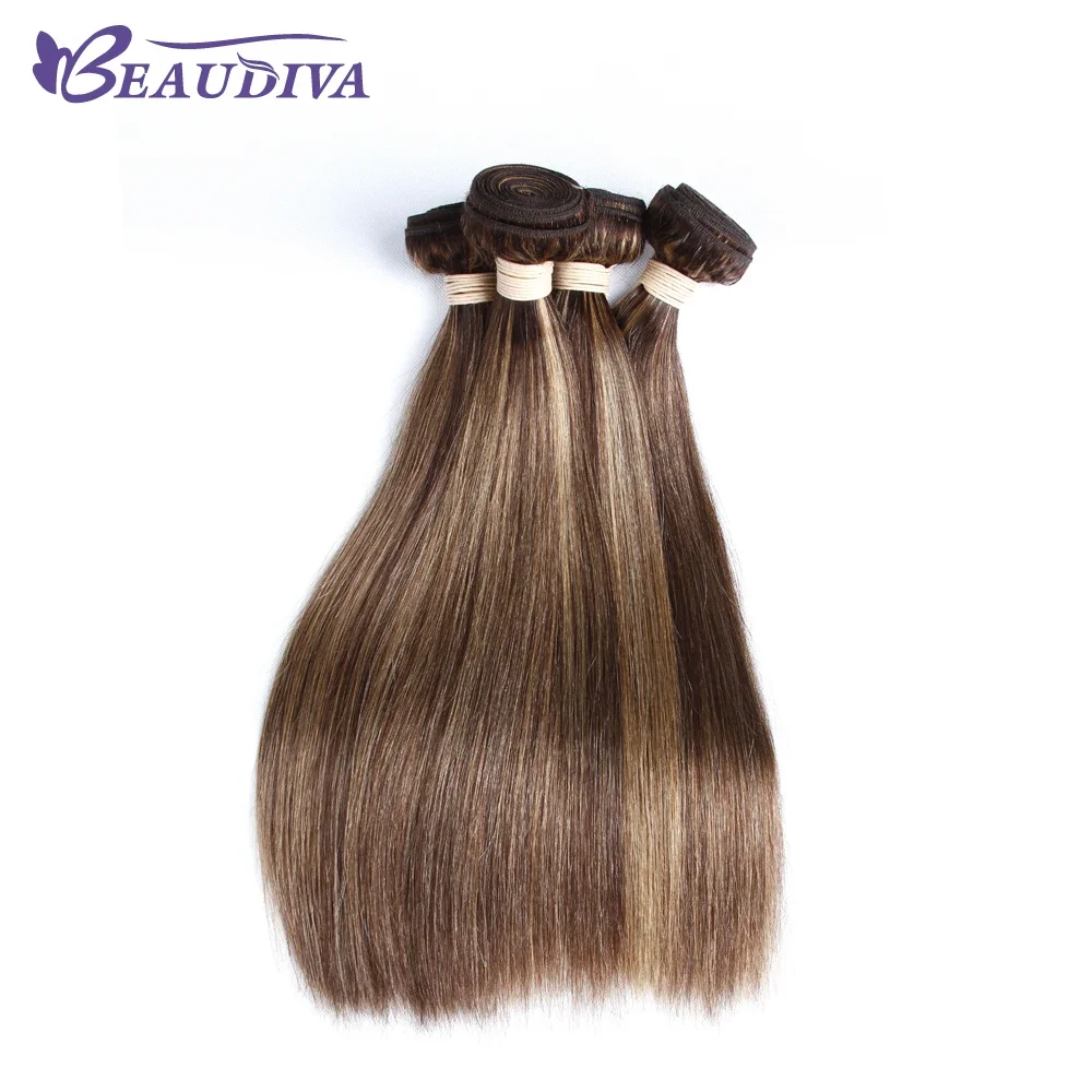 Extensiones de cabello humano liso de Malasia con degradado marrón Remy_voghion.com