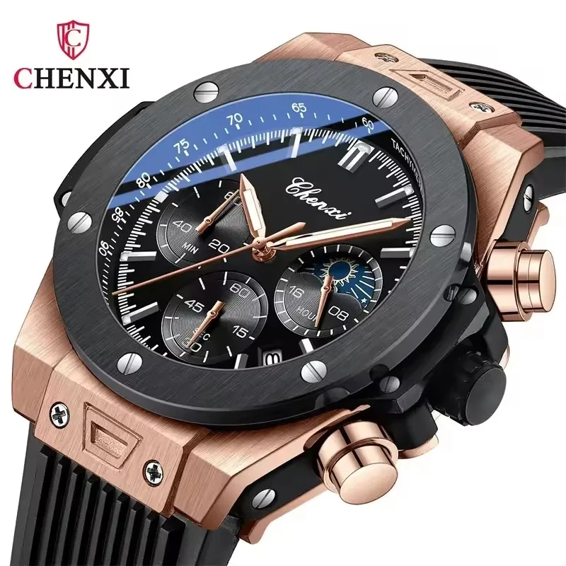 CHENXI CX-939 Men's Chronograph Watch, Luminous Dial, Waterproof