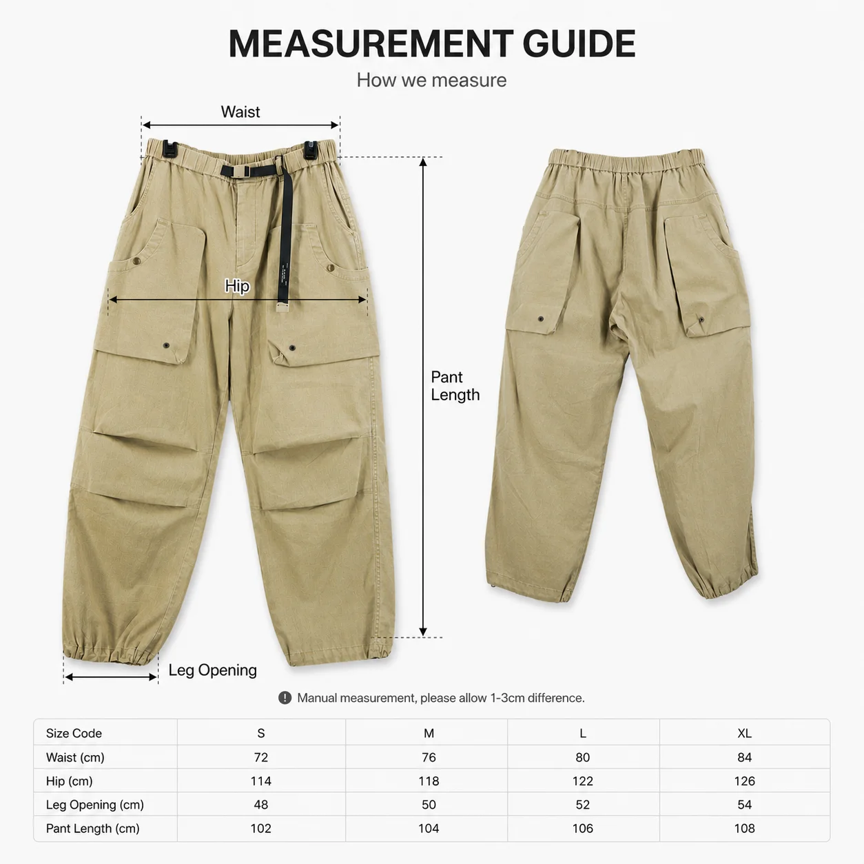 Size measurements