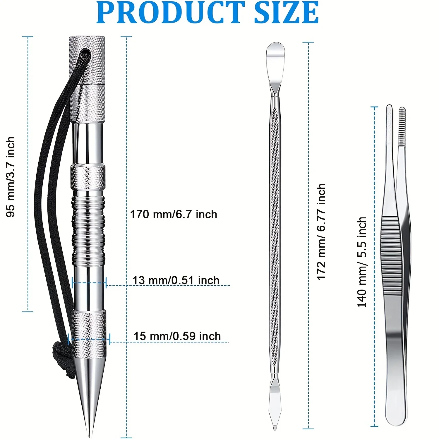 Paracord Tools FID Needle Sets Paracord Stitching Set Stainless Steel Lacing Needles  Marlin Spike for Paracord  Leather Weaving