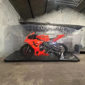 Popular Folding Transparent PVC inflatable motorcycle tent cover for motorbike inflatable car storage bubble tent