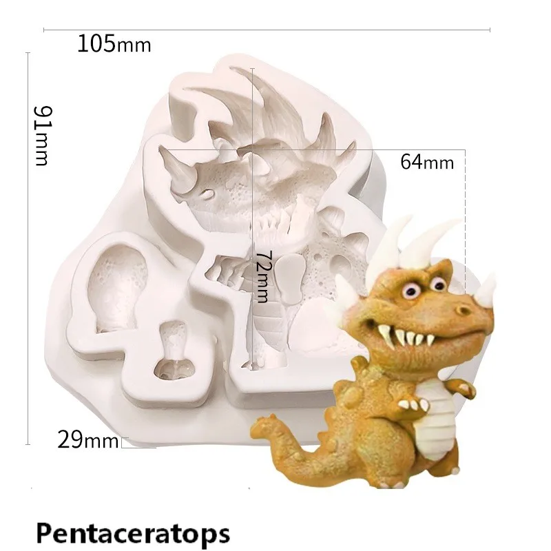 3D Dinosaur Silicone Birthday Cake Chocolate Ice Cube Tray - China