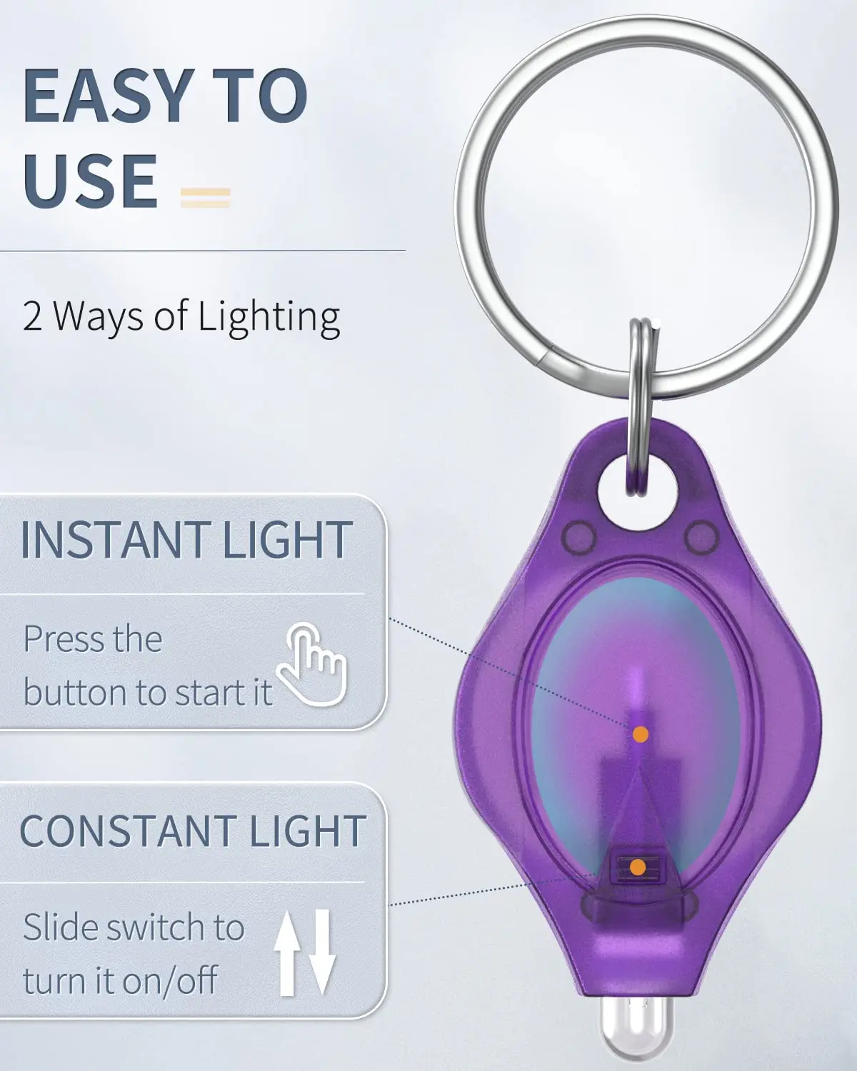 Linli Custom Epoxy Plate Logo Mini Keychain Uv Light Keyring Uv Light