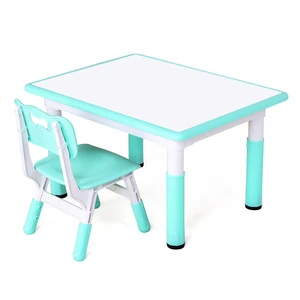 Hot Selling Large Children's Learning Tables and Chairs Plastic Material with Wood for School Dining Bedroom Kitchen Use
