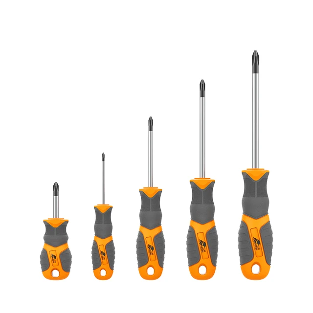 Magnetic Screwdriver Multi-Function Professional Repair Tool with Phillips/Slotted Bits TPR+PP Plastic Handle Screwdriver Set