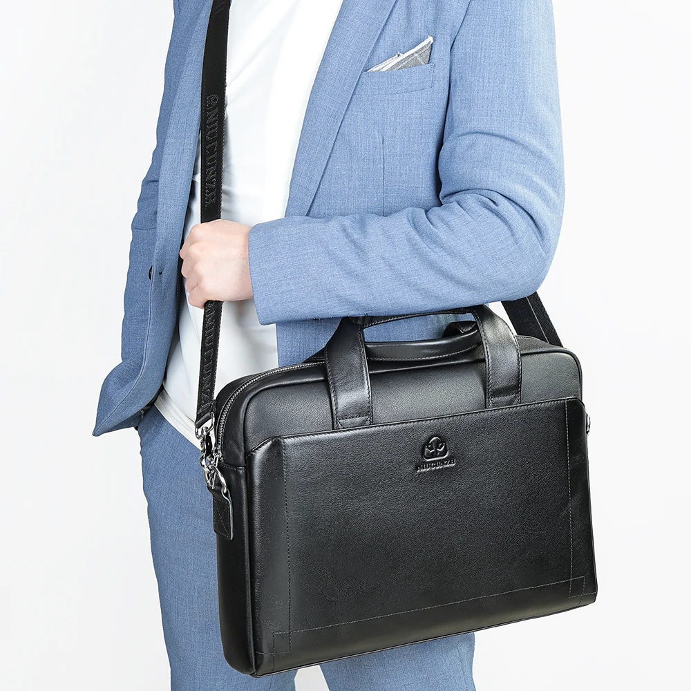 NIUCUNZH Leather Briefcase - Durable & Stylish Laptop Bag