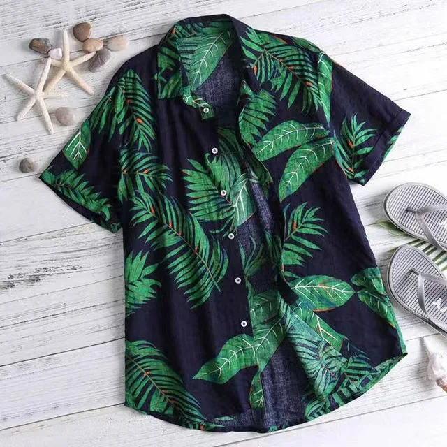 Summer 2024 mens wear hot Hawaiian style casual fashion comfortable beach holiday printed shirt