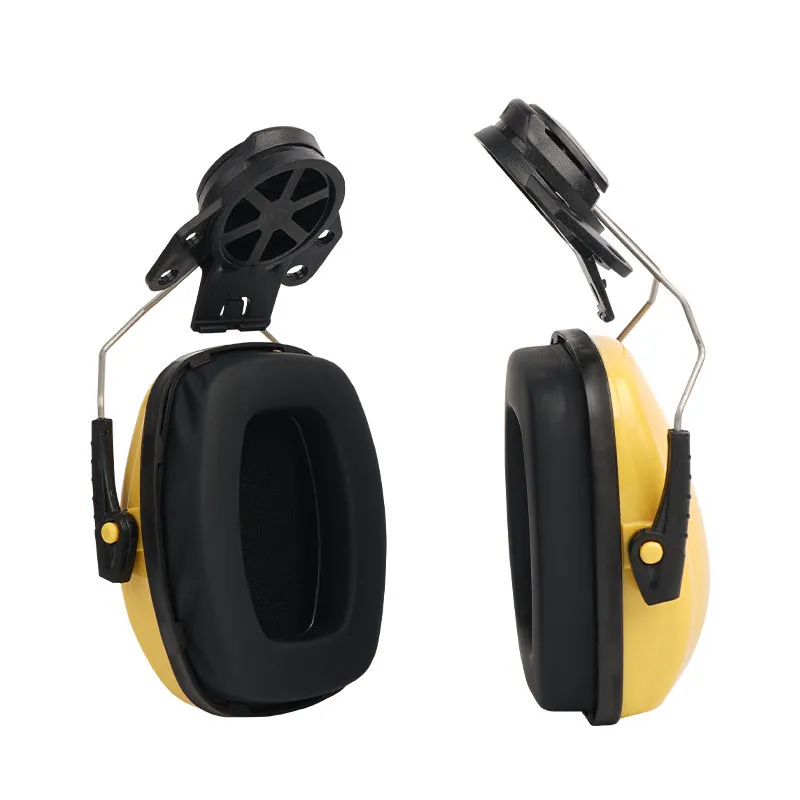 SNR28 NRR23 Customizable Color Noise Cancelling Reduction Yellow Earmuffs for Safety Helmet