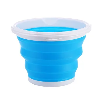 Durable Lightweight Spacesaving Multifunctional Outdoor Camping Travel Portable Foldable Collapsible Bucket Folding Silicone