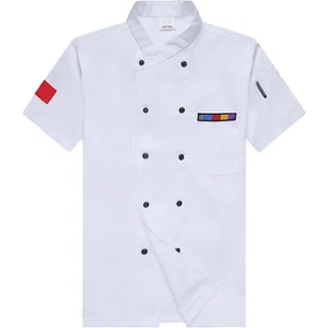Premium Summer Short-Sleeved Chef Clothes for Men Breathable Mesh for Chinese Restaurant Hotel Catering Kitchen Bar Uniforms