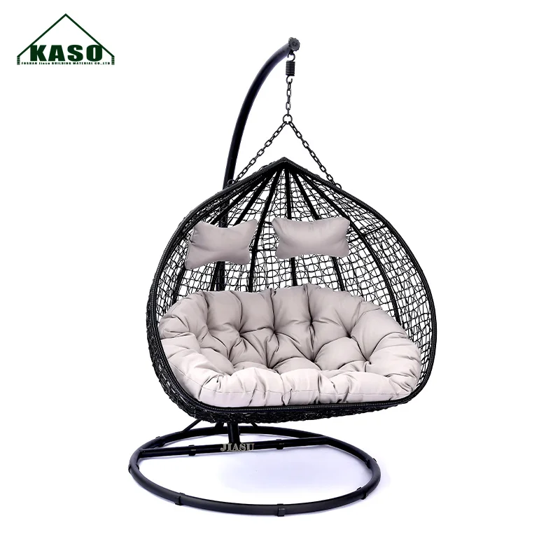 Patio Swing With Stand Outdoor Furniture Set Kids Adults Garden Relax Hammock Double Wicker Rattan Hanging Egg Swing Chair333061