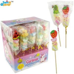 New Product Mixed Cartoon Shape Marshmallow Gummy Soft Lollipop Candy