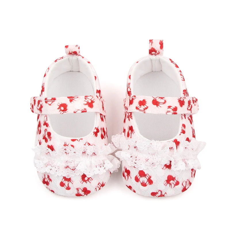 New Arrival Soft Sole Floral Design Newborn Baby Girl Shoes Casual Baby Shoes for Girls factory