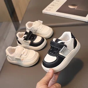 Black and White Mini Boys Sport Sneakers Wholesale Fashion Walking Children Footwear New Design Baby Casual Shoes for Kids