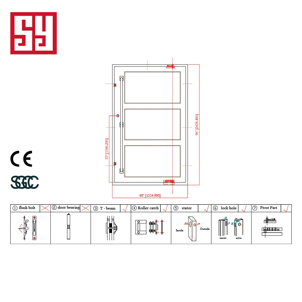 Modern Wrought Iron Front Door with Rotating Pivot Design for Hall Outdoor Apartments Villas Living Rooms & Exteriors details