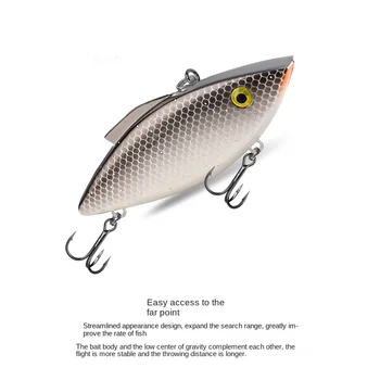 Cheery 65mm 75mm Bionic Vibs Double Hook Crankbait Reflective ABS Hard Lure Fishing for Perch Snapper Tilapia Bream River Stream – Hard Lure – view 5
