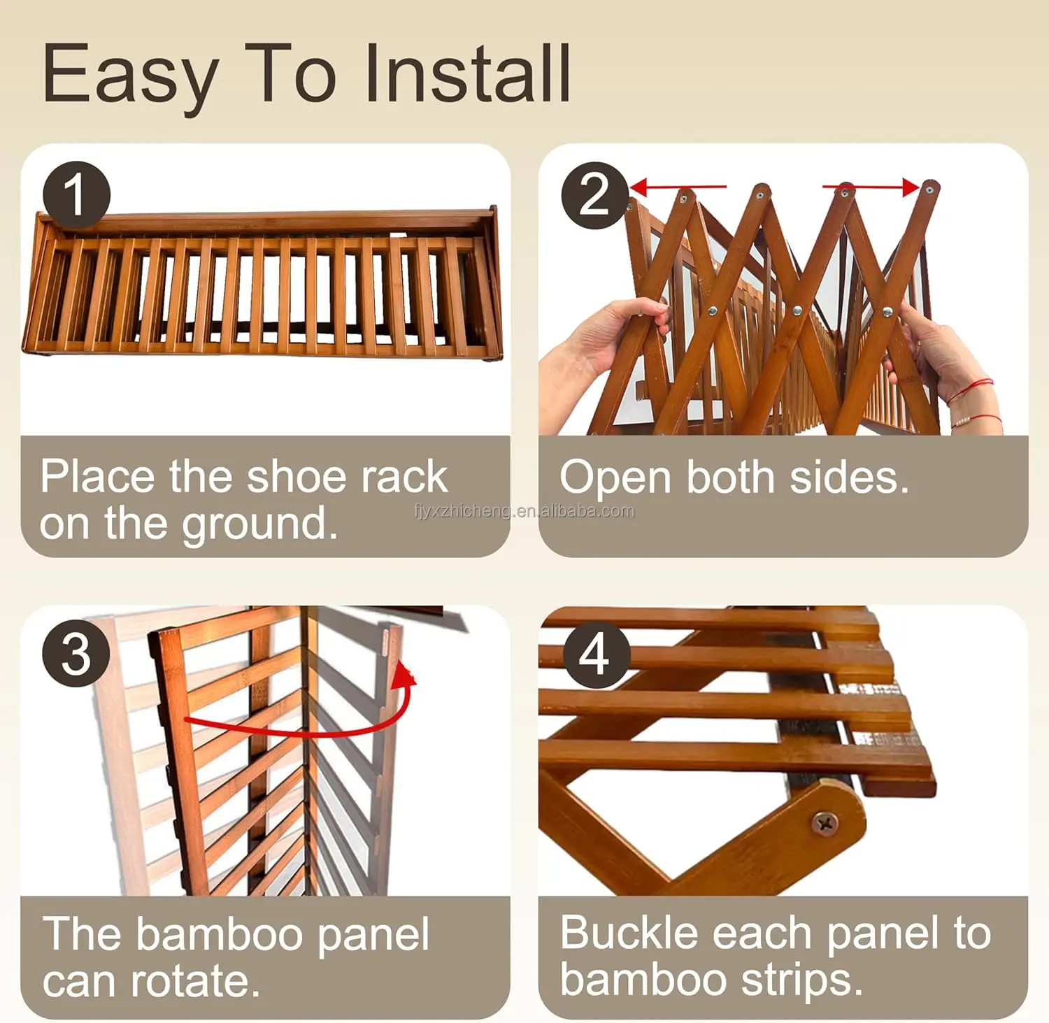 product bamboo foldable shoe rack 5 tier shoe storage organizer  folding shoe shelf for entryway bathroom  living room-4