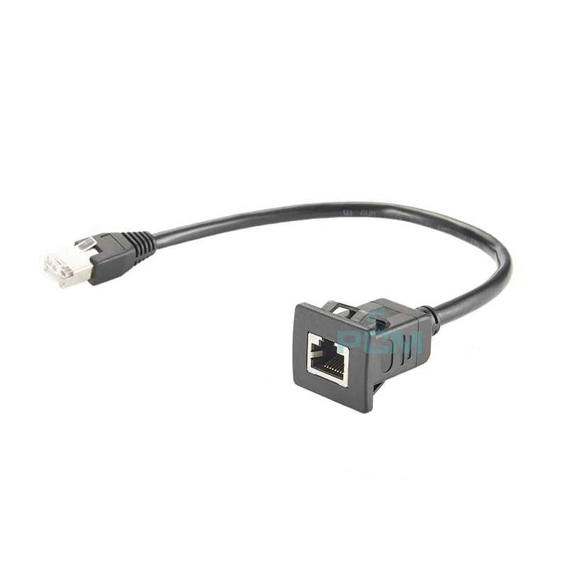 Ethernet Patch Cord Snap-In Panel Mount Extension Cable Single rj45 Cat5e Female Panel Mount