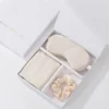 Ensemble masque pour les yeux en soie rose