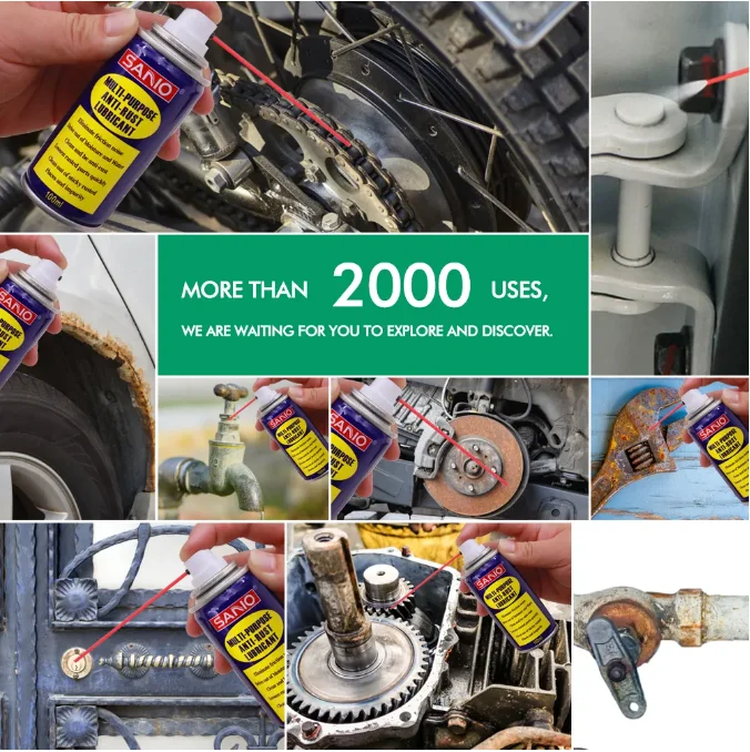 SANVO  Anti Rust 100ml Eco-friendly Anti Rust Lubricant Spray Antistatic Descale Anti Rust
