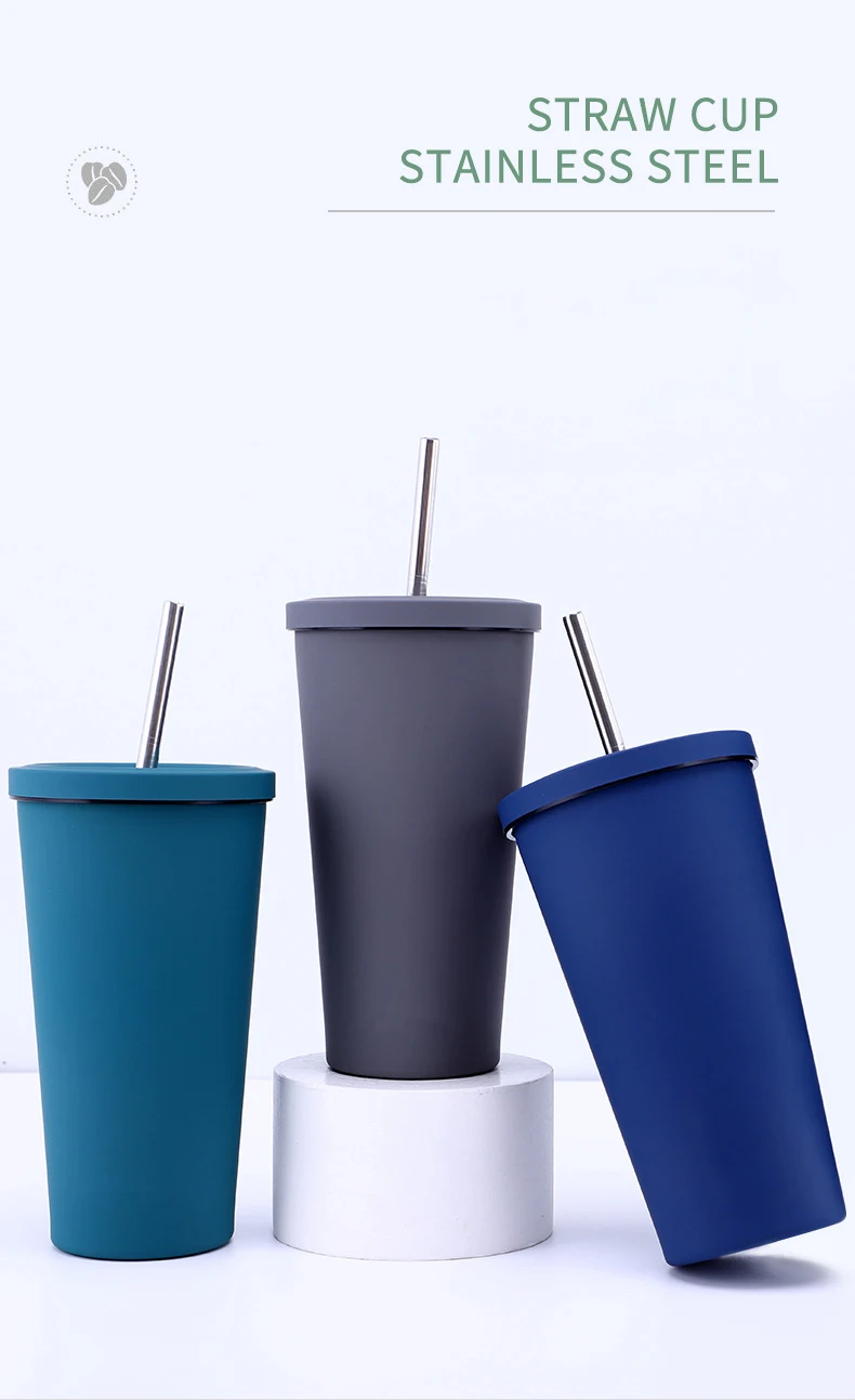 Custom regular tumbler with straw coated vacuum insulated stainless steel tumbler cups coffee mugs travel mug stainless steel