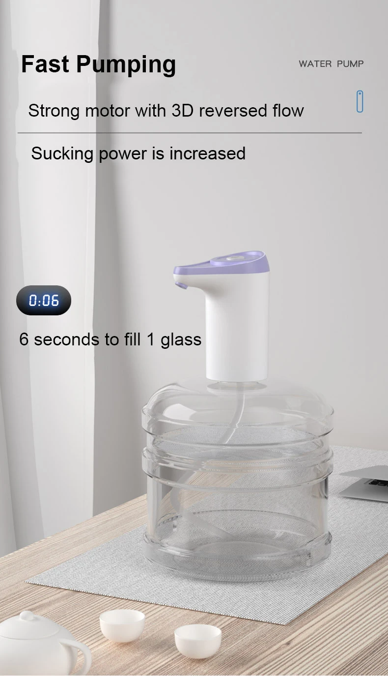 2024 Popular Automatic Portable Rechargeable Home Usb Humanized Tilt Outward Faucet Drinking Water Dispenser Pump