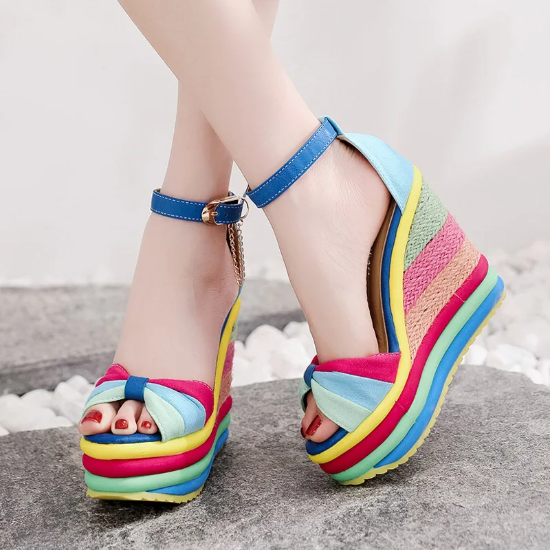 Zapatos De Mujer, Sandalias De Plataforma Para Mujer, Cuñas Altas, Tacón  Alto, Hebillas De Tobillo, Sandalia, Alpargatas, Zapatos Sandalias Para  Mujer | Wish
