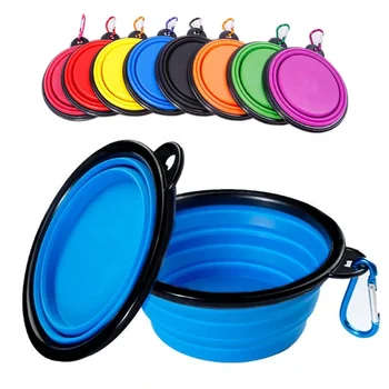 350ml/1000ml Foldable Silicone Pet Bowl Portable Puppy Food Container collapsible portable pet bowl