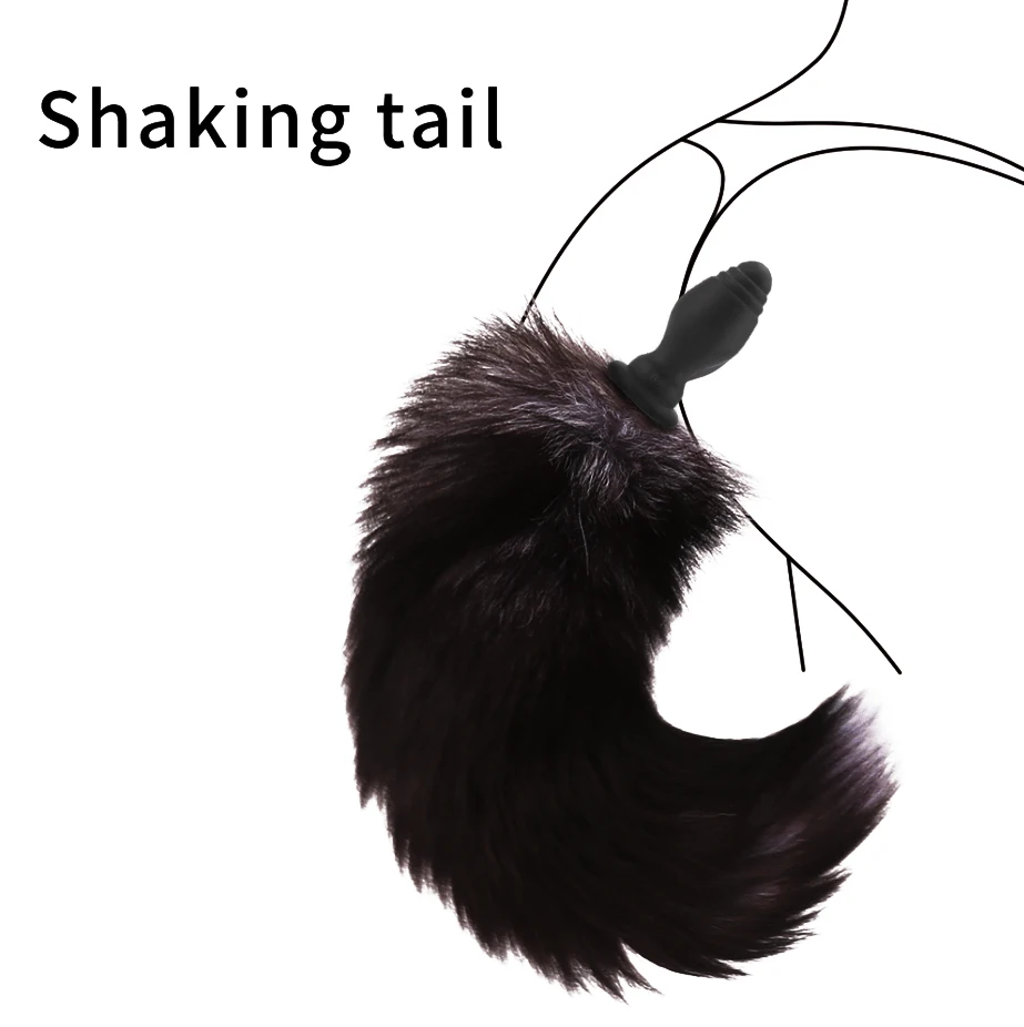 Fox Tail Anal Plug Vibration Silicone Remote Control Cosplay Bdsm Dog Tail Vibrating Anal Butt Plug