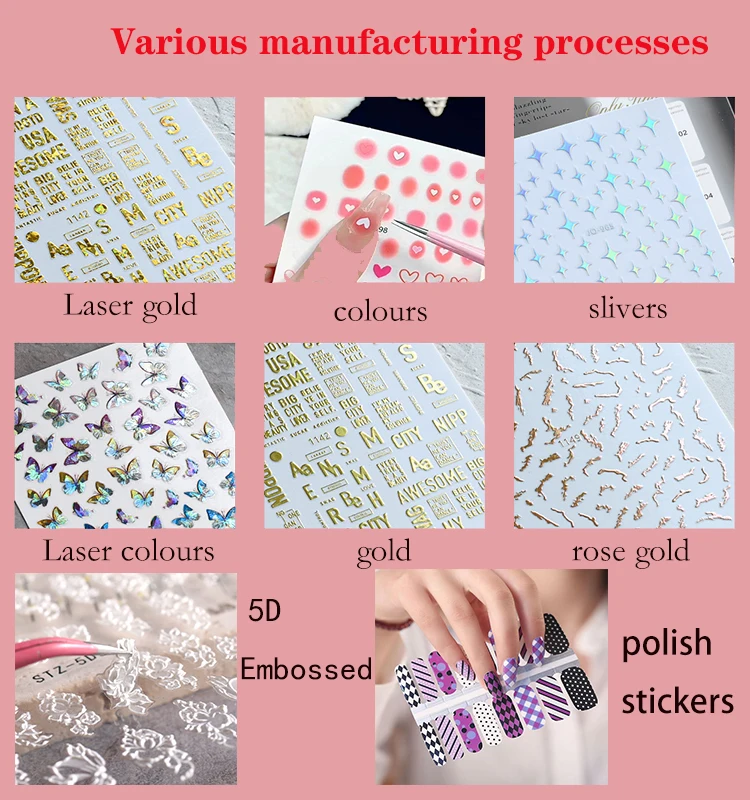 Valentine's Day 3d/5d Nail Art Stickers Private Label Cute Bear ...
