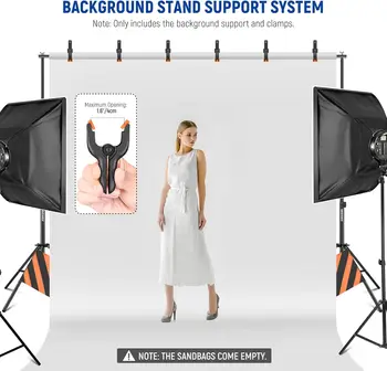 NEEWER Photo Studio Backdrop Support System, 10ft X 7ft//3m X 2.1m Adjustable Background Stand with 4 Crossbars, 6 Backdrop detail image