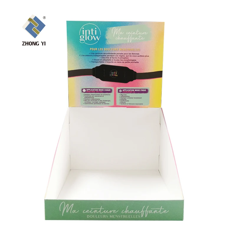 Custom Logo 3 Tier Retail Cosmetic Table Makeup Cardboard Counter Display for Mascara