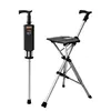 Manually unfold with one click: [Black Aluminum Alloy Cane Stool]