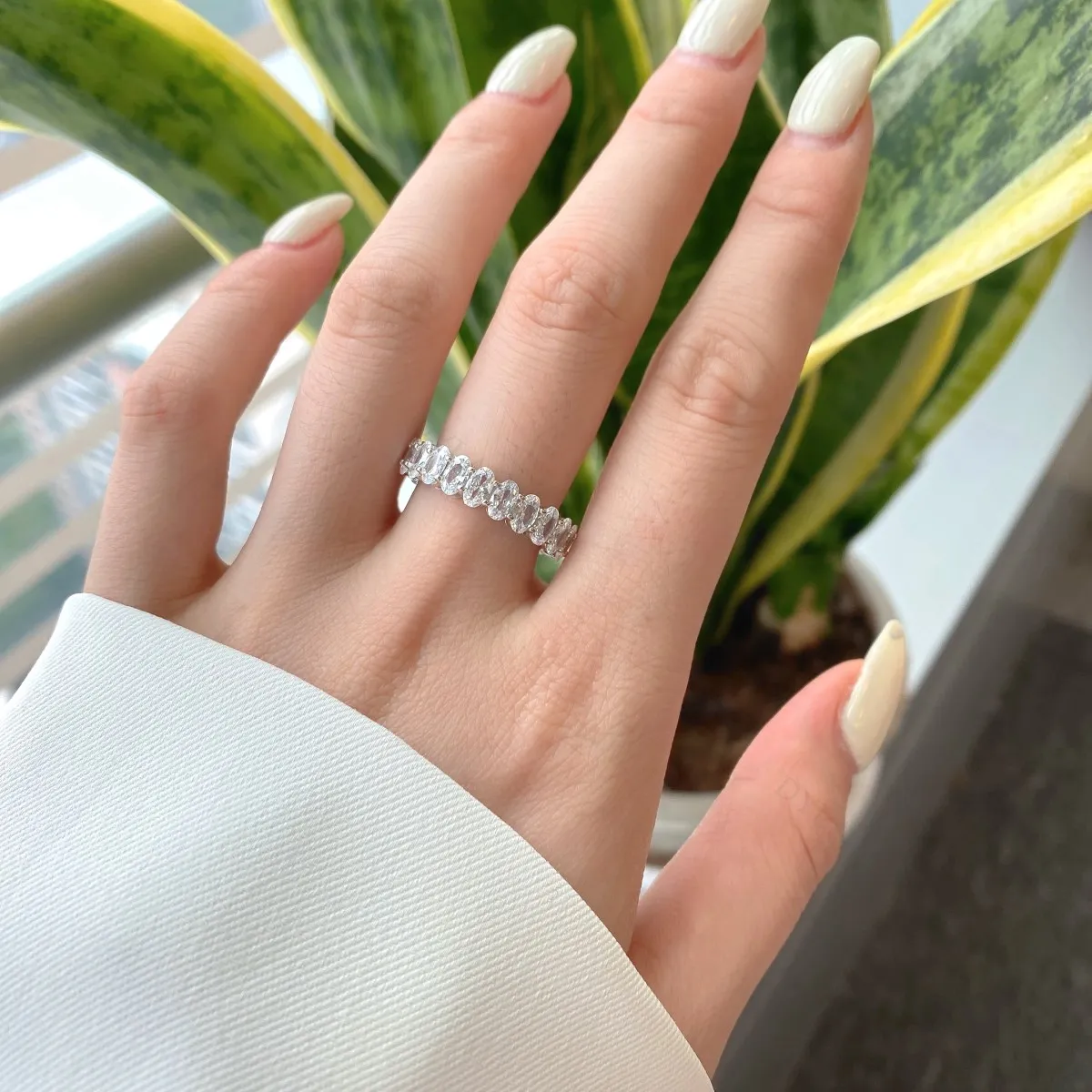KAKODIY anti-rust latest weed removal series rhodium plated perfect zircon 925 Sterling Silver wedding ring detail 7