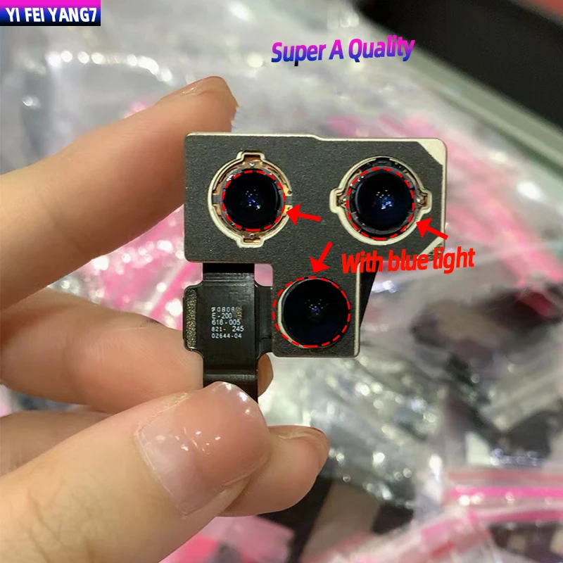 Оригинальная запасная задняя камера с датчиком для iphone 14 Pro Max 14 Plus 13 12 11 XS X Max задняя камера с синим светом
