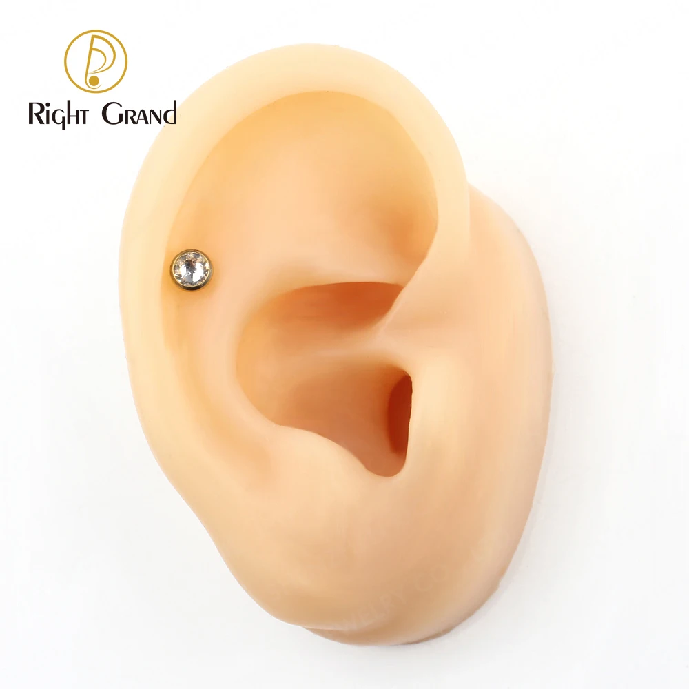 ASTM F136 Titanium Gold Plated Bezel Setting Crystal Body