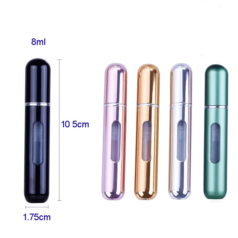 5ml 8ml Mini Portable Perfume Travel Atomizer Refillable Refill Perfume Spray Bottles Aluminum Atomizer Empty Cosmetic Container