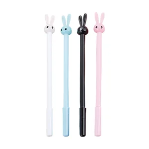 Hot-Selling Creative Cartoon Cute Rabbit Plastic Gel Ink Pen With Custom Logo Writing Refill Black or Blue Ink for Student Gift
