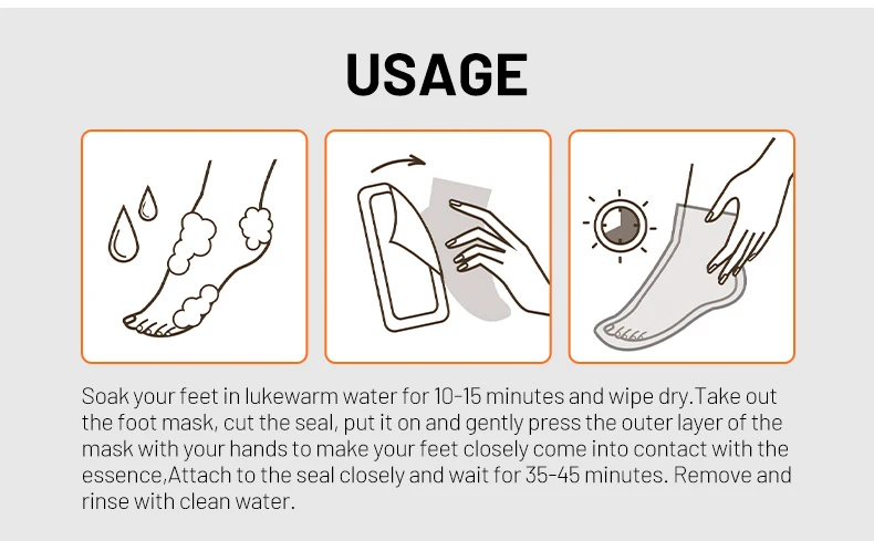 Factory Papaya Foot Peeling Mask Sock Niacinamide Extract Foot Crack Skin Care Moisture Foot Exfoliating Peel Mask