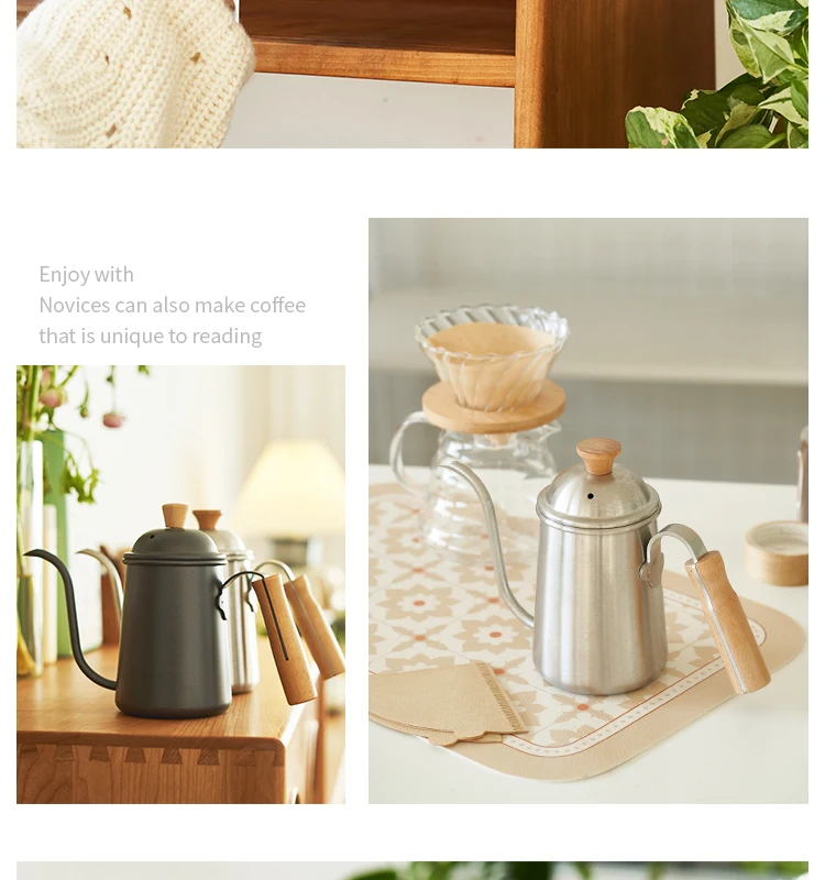 Siyue Black 650ml Kitchen Barista Tools Stainless Steel Coffee Pot