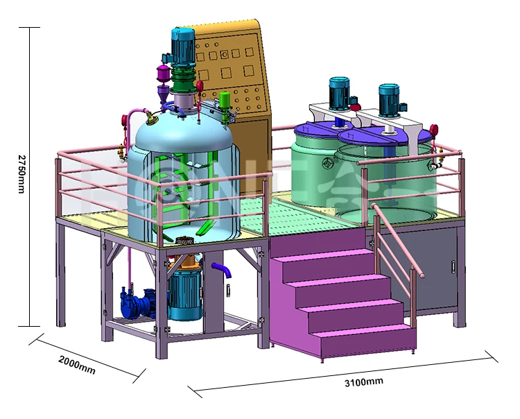 Высокоскоростной миксер Hone на 500 л вакуумная косметика эмульгирующий гомогенизатор оборудование для производства