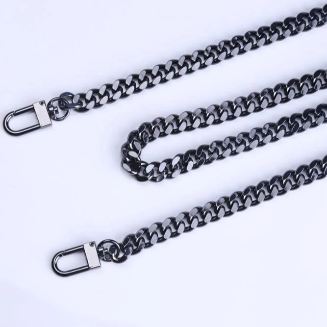 Source High quality metal handbag chains for bags accessories purse  shoulder handbag chain curb black metal lady chains bag on m.