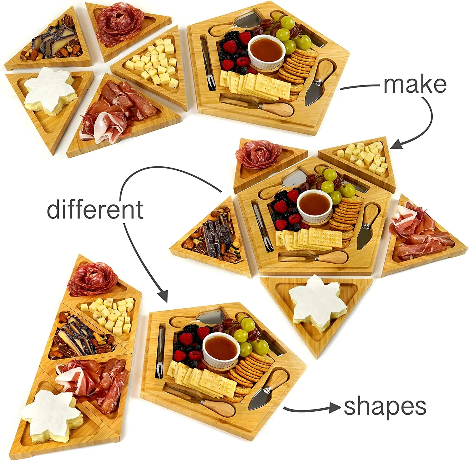 Bamboo Small Star Shaped Charcuterie Board Wholesale Cheese Boards